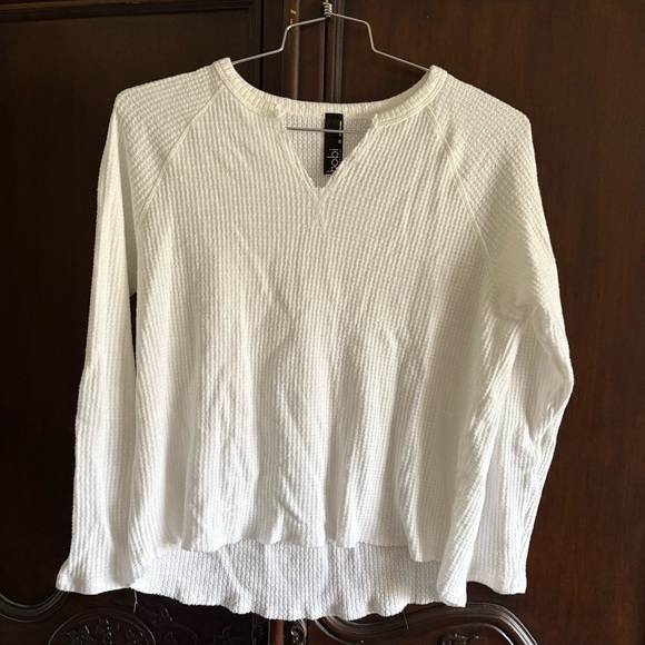 Bobi Los Angeles Women’s White Thermal V-Neck Long Sleeve size Medium - Picture 2 of 5